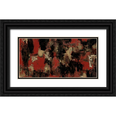 Abstract Defined Black Ornate Wood Framed Art Print with Double Matting by Green, Elise