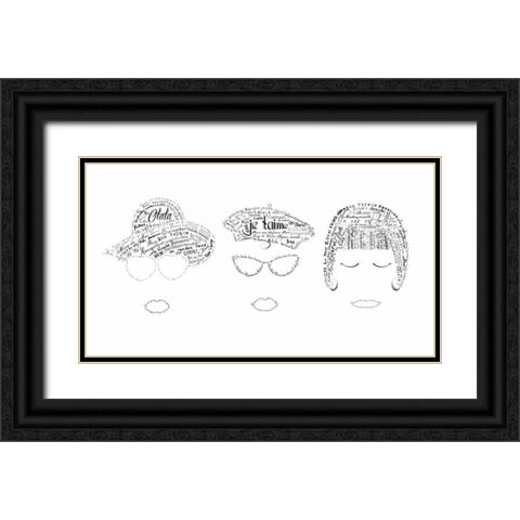 As The French Say-Ladies Black Ornate Wood Framed Art Print with Double Matting by De Lauzun, Marion