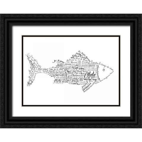 As The French Say-Fish Black Ornate Wood Framed Art Print with Double Matting by De Lauzun, Marion