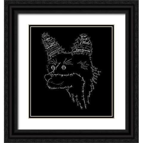 French Fox Black Black Ornate Wood Framed Art Print with Double Matting by De Lauzun, Marion