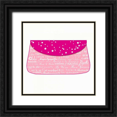 Pink Paris Purse Black Ornate Wood Framed Art Print with Double Matting by De Lauzun, Marion