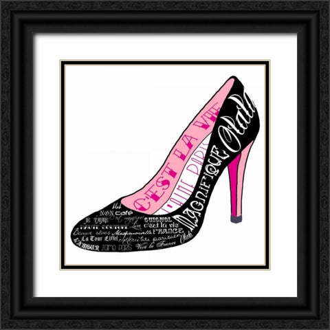 Black Paris Shoe Black Ornate Wood Framed Art Print with Double Matting by De Lauzun, Marion