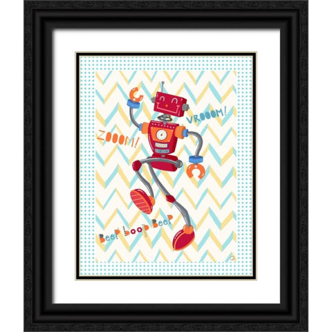 Zoom Robot Black Ornate Wood Framed Art Print with Double Matting by Skapriwsky, Christina