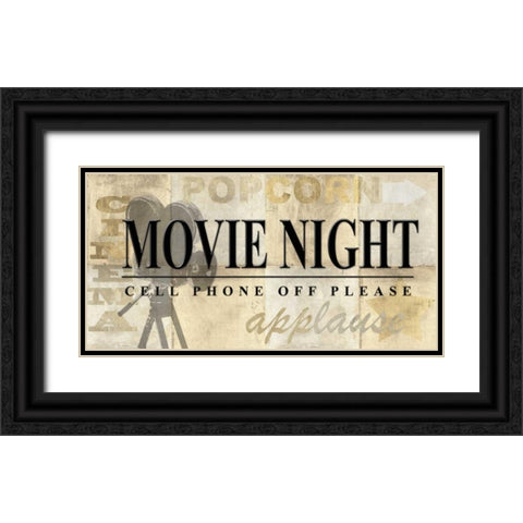 Movie Night Black Ornate Wood Framed Art Print with Double Matting by Z Studio