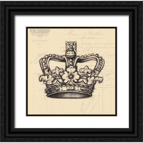 Documented Royalty Black Ornate Wood Framed Art Print with Double Matting by Z Studio