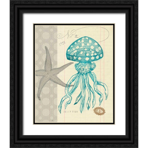 Sea Life 3 Black Ornate Wood Framed Art Print with Double Matting by Z Studio