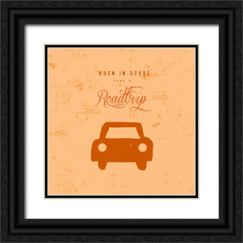 Lets Travel 4 Black Ornate Wood Framed Art Print with Double Matting by Z Studio