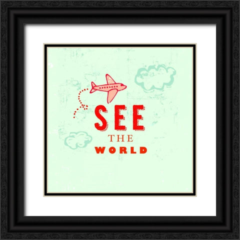 Lets Travel 6 Black Ornate Wood Framed Art Print with Double Matting by Z Studio