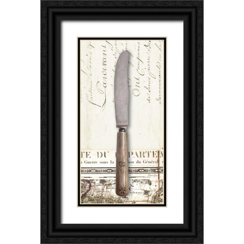French Cuisine Knife Black Ornate Wood Framed Art Print with Double Matting by Ross, Devon