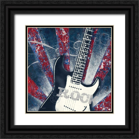 Rock Guitar Black Ornate Wood Framed Art Print with Double Matting by Appleman, Sam