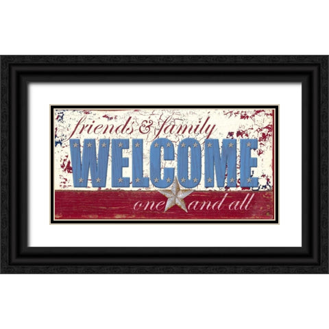 Patriotic Welcome Black Ornate Wood Framed Art Print with Double Matting by Appleman, Sam