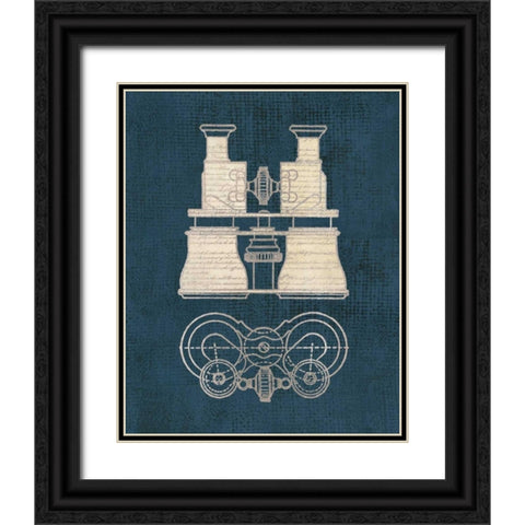 Antique Binoculars Black Ornate Wood Framed Art Print with Double Matting by Appleman, Sam