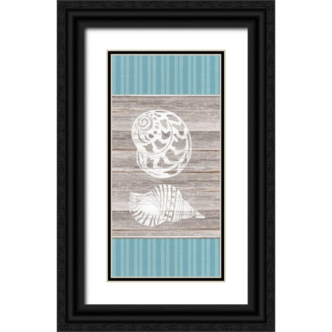 Blue Coastal Panel 1 Black Ornate Wood Framed Art Print with Double Matting by Appleman, Sam