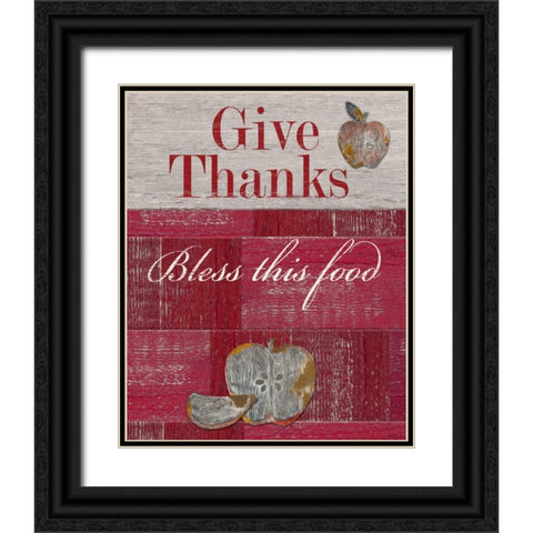 Give Thanks Black Ornate Wood Framed Art Print with Double Matting by Appleman, Sam