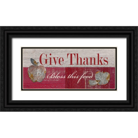 Give Thanks Black Ornate Wood Framed Art Print with Double Matting by Appleman, Sam