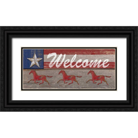 Rustic Welcome Black Ornate Wood Framed Art Print with Double Matting by Appleman, Sam