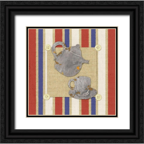 Tin Teapot Black Ornate Wood Framed Art Print with Double Matting by Appleman, Sam