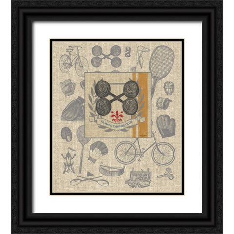 Olympic Exercise Club Detail Black Ornate Wood Framed Art Print with Double Matting by Appleman, Sam