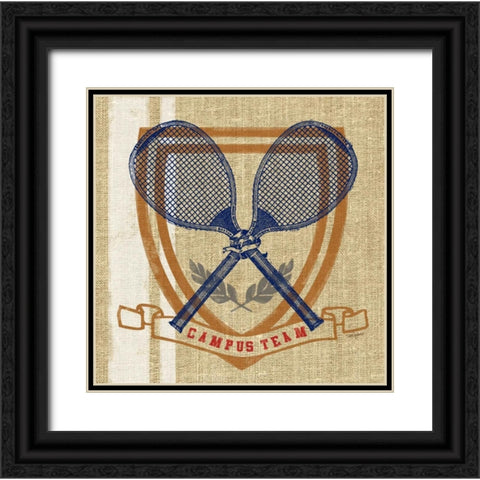 Campus Tennis Team Black Ornate Wood Framed Art Print with Double Matting by Appleman, Sam