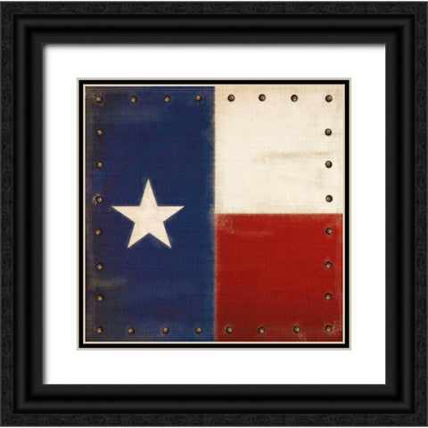 Vintage Texas Flag Black Ornate Wood Framed Art Print with Double Matting by Appleman, Sam