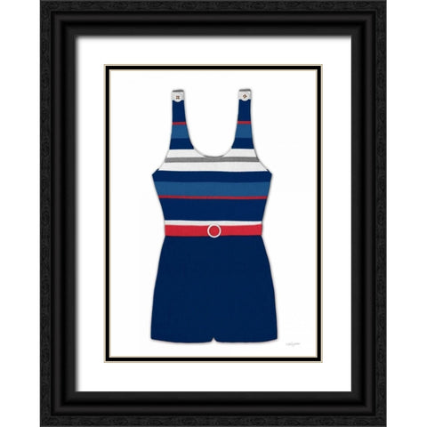 Vintage Swim Suit 2 B and R White Black Ornate Wood Framed Art Print with Double Matting by Appleman, Sam