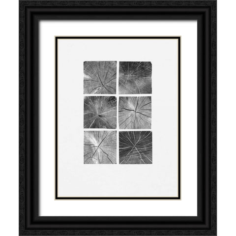 Wood Block Squares Black Ornate Wood Framed Art Print with Double Matting by Appleman, Sam