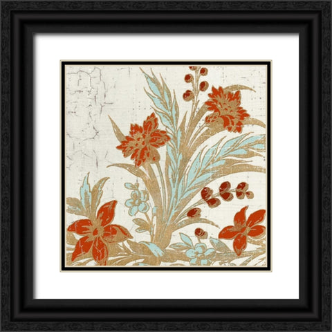 Garden Tile 3 Black Ornate Wood Framed Art Print with Double Matting by Yamada, Morgan