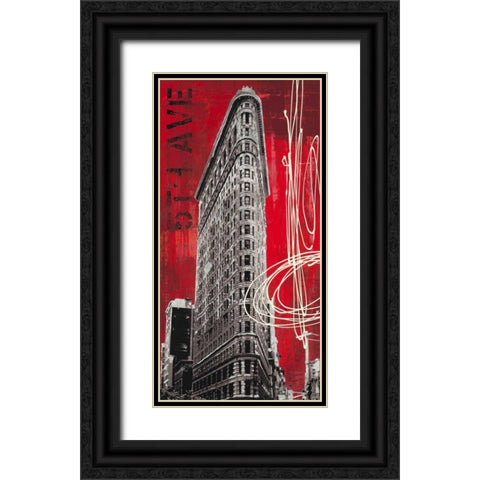 5th Avenue Icon Black Ornate Wood Framed Art Print with Double Matting by Taylor, Evangeline