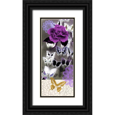 Butterfly Showers 1 Black Ornate Wood Framed Art Print with Double Matting by Taylor, Evangeline