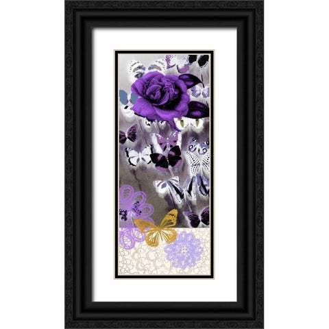Butterfly Showers 2 Black Ornate Wood Framed Art Print with Double Matting by Taylor, Evangeline