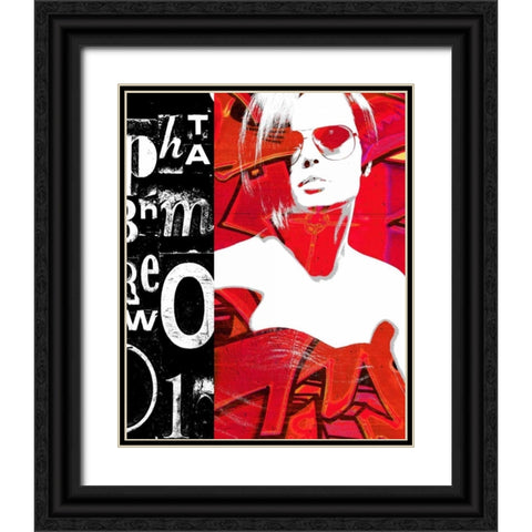 Fashion Graffiti 1 Black Ornate Wood Framed Art Print with Double Matting by Taylor, Evangeline