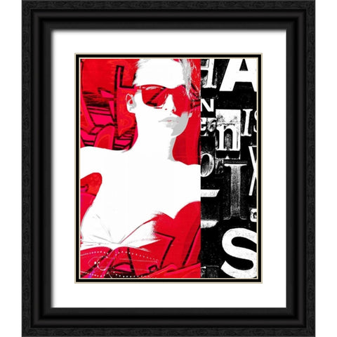 Fashion Graffiti 2 Black Ornate Wood Framed Art Print with Double Matting by Taylor, Evangeline