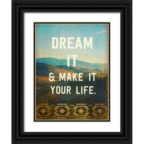 Dream It Black Ornate Wood Framed Art Print with Double Matting by Taylor, Evangeline