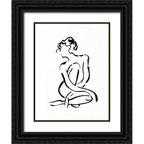 Gestural Figure Study Front Black Ornate Wood Framed Art Print with Double Matting by Taylor, Evangeline