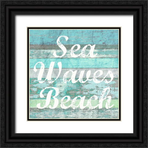 Sea Waves Beach Black Ornate Wood Framed Art Print with Double Matting by Taylor, Evangeline