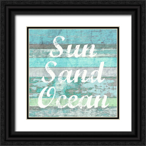 Sun Sand Ocean Black Ornate Wood Framed Art Print with Double Matting by Taylor, Evangeline