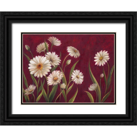 Harmony Daisies  Black Ornate Wood Framed Art Print with Double Matting by Art Atelier Alliance