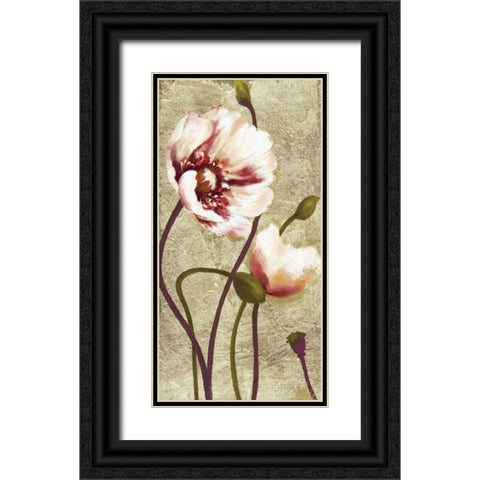 Dancing Poppies 1 Black Ornate Wood Framed Art Print with Double Matting by Art Atelier Alliance