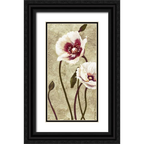 Dancing Poppies 2 Black Ornate Wood Framed Art Print with Double Matting by Art Atelier Alliance
