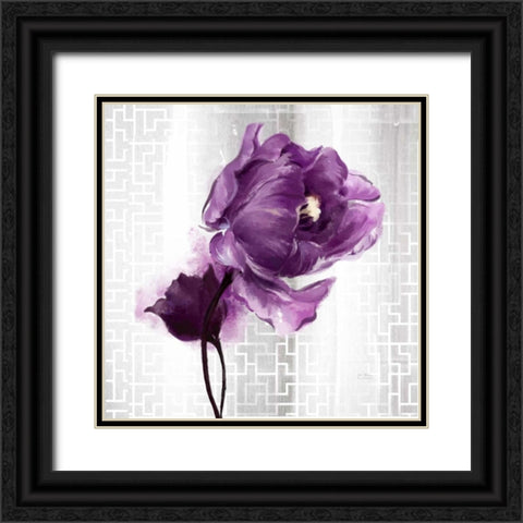Exquisite Spring Tulip Black Ornate Wood Framed Art Print with Double Matting by Art Atelier Alliance