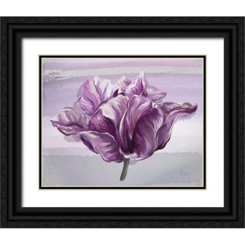Awash In Plum Floral Black Ornate Wood Framed Art Print with Double Matting by Art Atelier Alliance