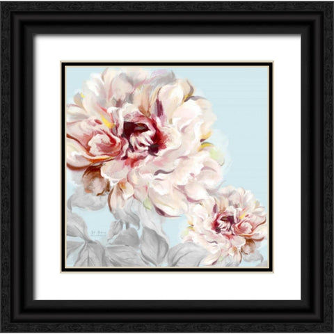 Blushing Peony Square 2 Black Ornate Wood Framed Art Print with Double Matting by Art Atelier Alliance