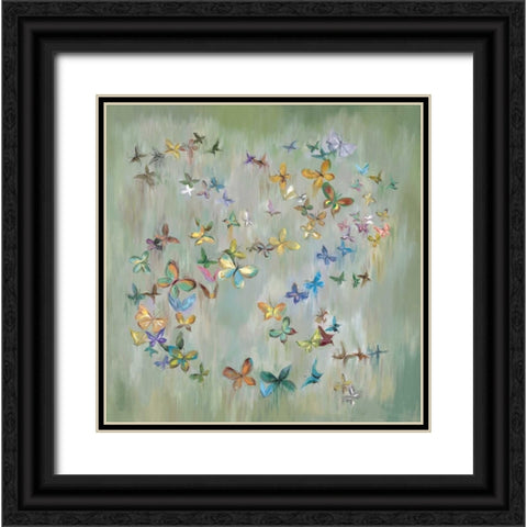 Butterfly Circle 2 Black Ornate Wood Framed Art Print with Double Matting by Art Atelier Alliance