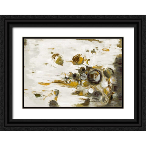 Subdued Circles Black Ornate Wood Framed Art Print with Double Matting by Art Atelier Alliance