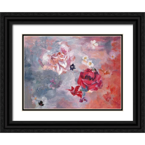 Floral 1 Black Ornate Wood Framed Art Print with Double Matting by Art Atelier Alliance