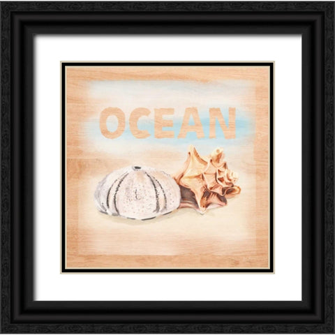 Natural Ocean Words Black Ornate Wood Framed Art Print with Double Matting by Art Atelier Alliance
