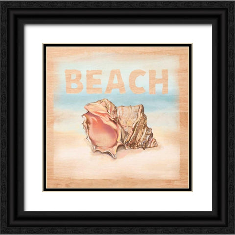 Natural Ocean Beach Black Ornate Wood Framed Art Print with Double Matting by Art Atelier Alliance