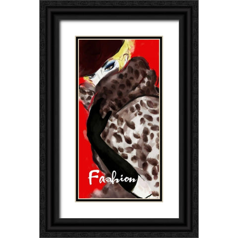 Fashion Inspired Black Ornate Wood Framed Art Print with Double Matting by Art Atelier Alliance