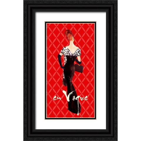 EnVogueFashionIllustration In Red Black Ornate Wood Framed Art Print with Double Matting by Art Atelier Alliance