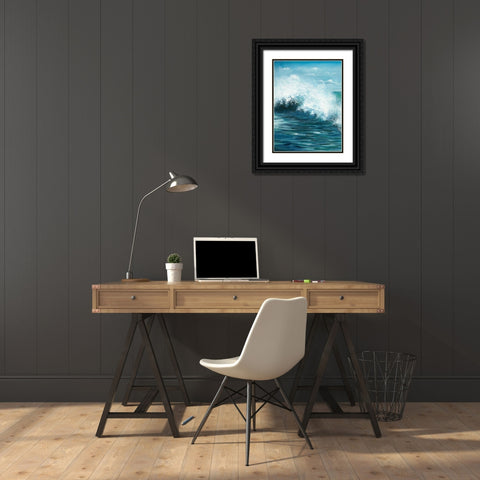 Coastal Wave 1 Black Ornate Wood Framed Art Print with Double Matting by Art Atelier Alliance